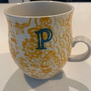 Anthropologie Homegrown monogram mug letter P